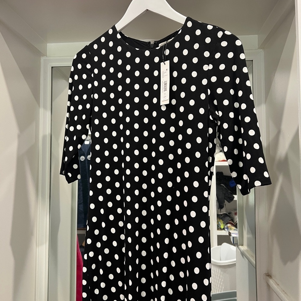 Alice + Olivia Black and White Polka Dot Dress NWT